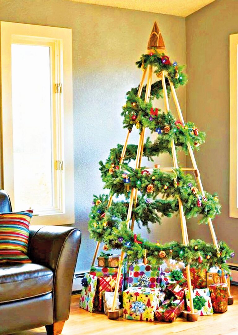 Girlanda a dřevěná konstrukce jsou skvělou alternativou.